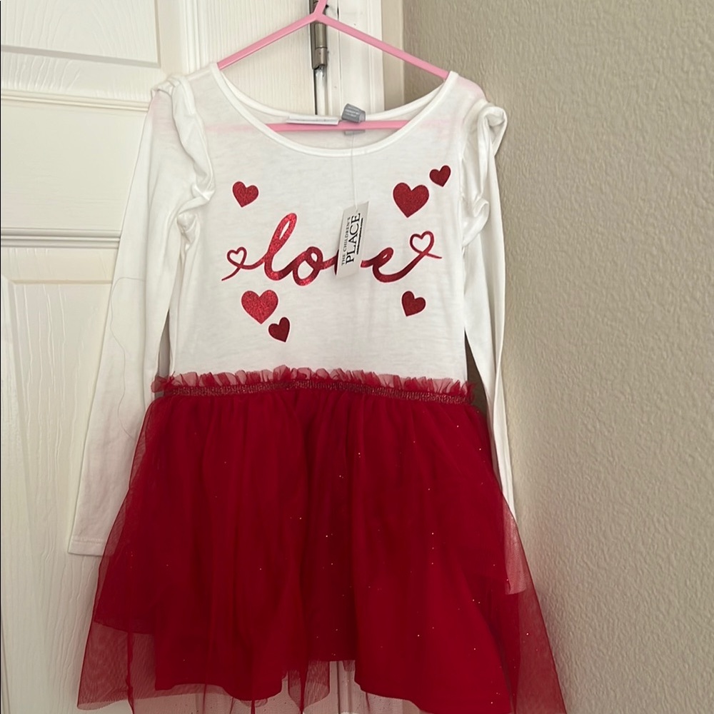 The Children's Place White and Red Dress
